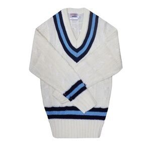 Carta Sport Mens Cricket Sweater / White/Navy/Sky Blue